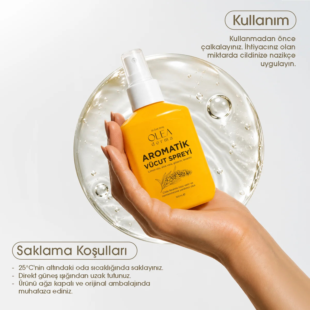 OleaDerma Aromatik Vücut Spreyi