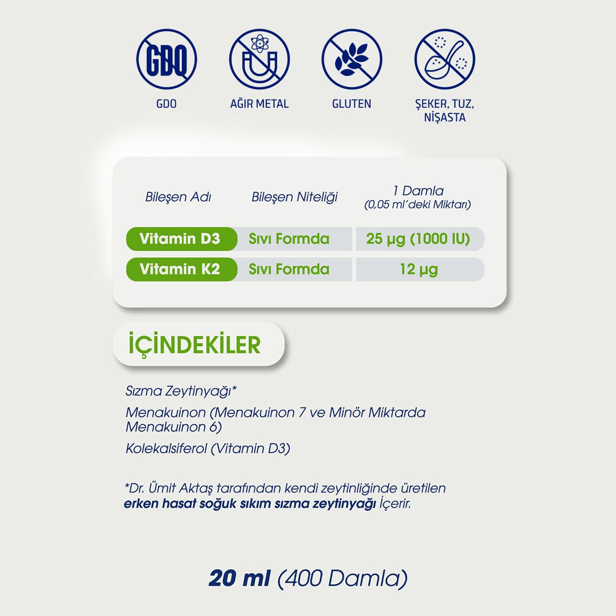 Vitamin D3 & K2 Damla
