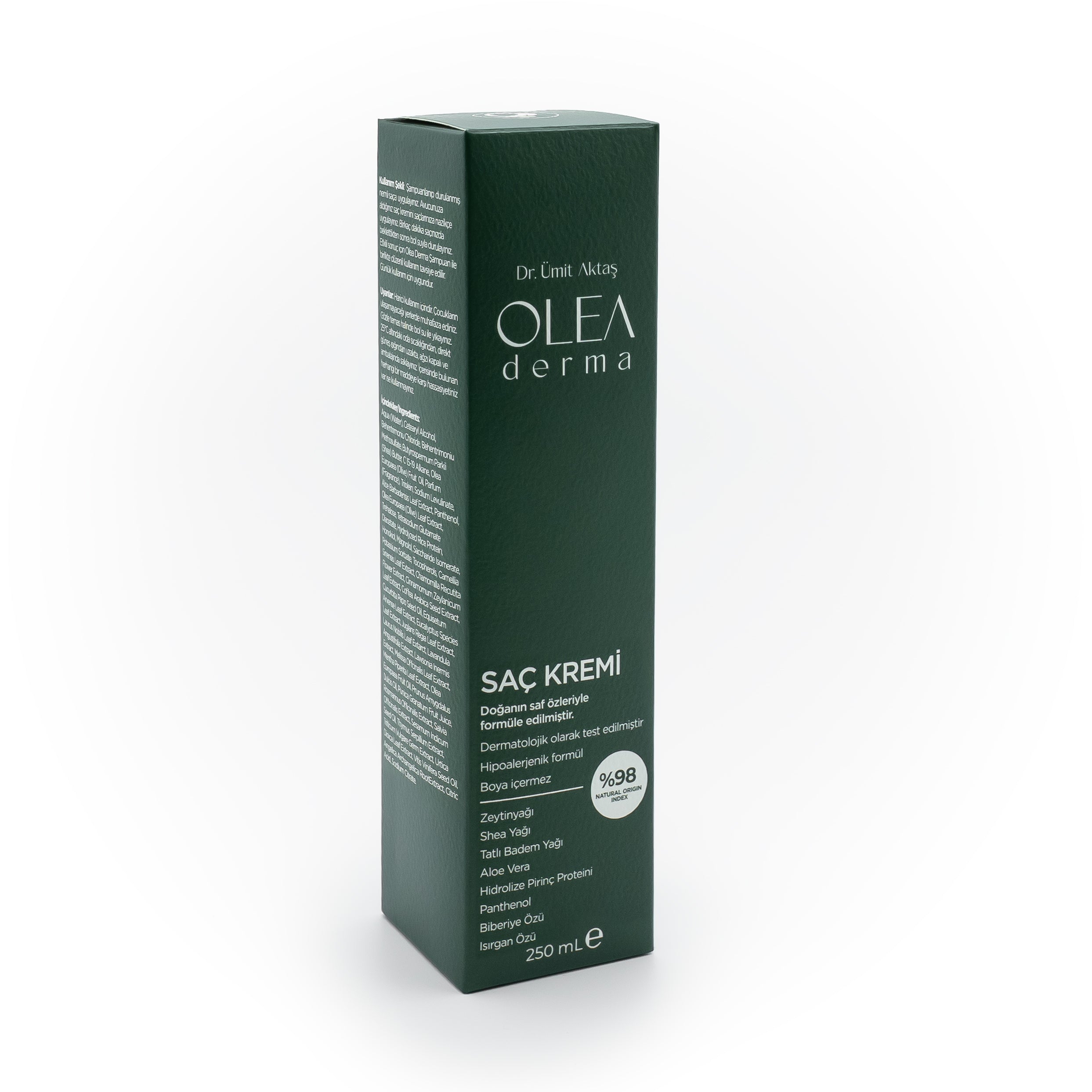 OleaDerma %98 Doğal Saç Kremi - 250 mL | İlaçsız Yaşam