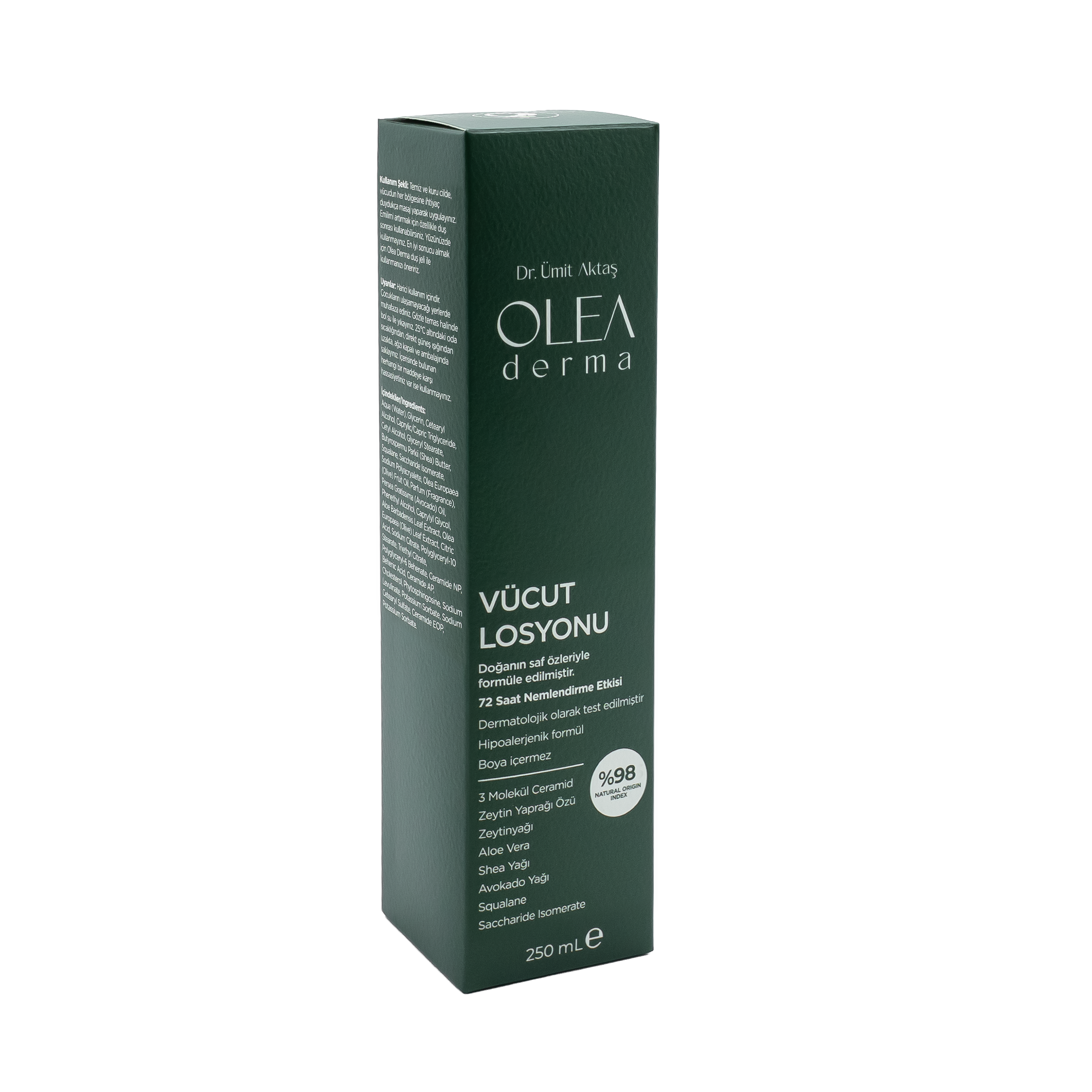 OleaDerma %98 Doğal Vücut Losyonu - 250 mL