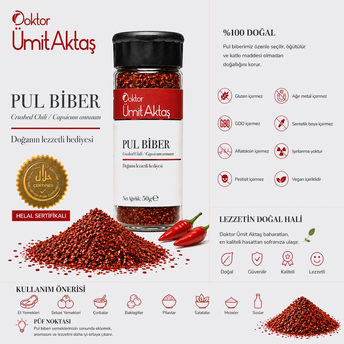 Pul Biber  – Helal Sertifikalı - Temiz Baharat